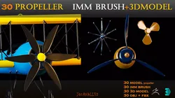 30 PROPELLER IMM BRUSH and  3D MODEL Low-poly 3D model