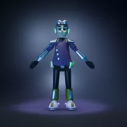 3d pilot character design  Low-poly 3D model