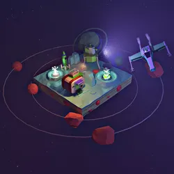 3d space envirenment Low-poly 3D model