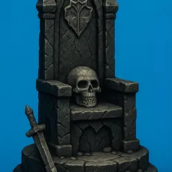 Abandoned Throne with Skull 💀 D&D Tabletop 3D Print - Gothic Scenery