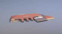 Airport Terminal URKK Terminal Domestic Low-poly 3D model