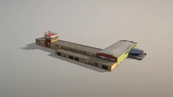 Airport Terminal USMM Terminal Nadym Low-poly 3D model