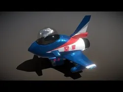 Cartoon Airplane J-10 Low-poly 3D model