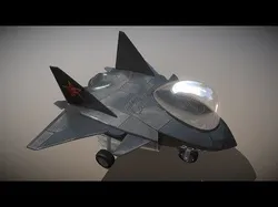 Cartoon Airplane J-20 Low-poly 3D model