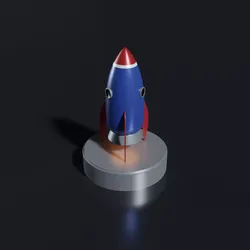 Cartoon Rocket Ship Low-poly 3D model