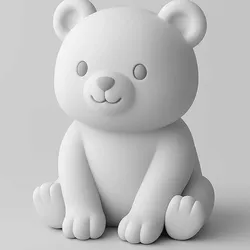 Cute Cartoon Bear – 3D Printable Animal Figurine STL