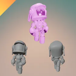 Cute Pink Robot Girl – 3D Printable Robot Model STL + Textured GLB