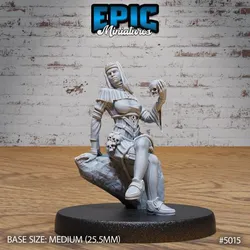 Dark Nun Sitting ‧ DnD Miniature ‧ Tabletop Miniatures ‧ Gaming Monster ‧ 3D Model ‧ RPG ‧ DnDminis ‧ STL FILE