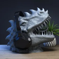 Dragon dinosaur Headphone Stand, Dragon dinosaur Headset Stand,  Perfect Gamer Gift, Dinosaur Dragon Headphone Holder,  Fantasy Gift a358 (2)
