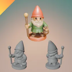 Gnome Pawn Fantasy Board Game Piece – STL + Textured GLB – 3D Printable Tabletop Miniature