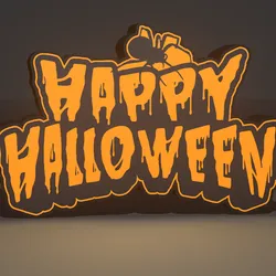Happy Halloween Logo - Lampara Lightbox LED