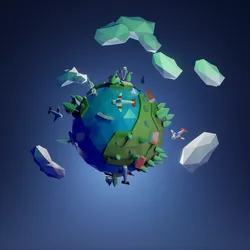 Low Poly Earth Low-poly 3D model Low-poly 3D model
