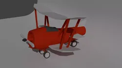 low poly plane biplane Low-poly 3D model