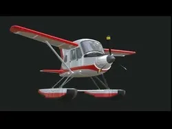 Rigged low poly cartoon seaplane Low-poly 3D model