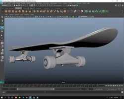 Skateboard with american flag 3D model