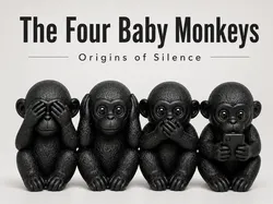 The Four Baby Monkeys Origins of Silence Sculpture - Free 3D Print Model