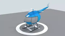 Toon Helicopter Low-poly 3D model