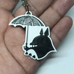 totoro - anime - key ring - umbrella