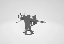 US AMERICAN AA ANTI-AIRCRAFT GUN DECK GUN Low-poly 3D model