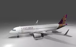 Vistara Airbus a320neo 3D model Low-poly 3D model