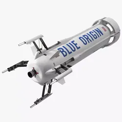 Blue Origin New Shepard Rocket Booster Rigged 3D model