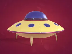 Cartoon  Flying Saucer - UFO - Alien Fantasy Vehicle Low-poly 3D model