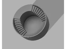 Circle pot double staircase