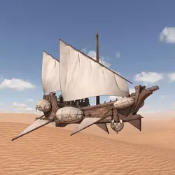Fantasy Flying Sailing Ship 3D model
