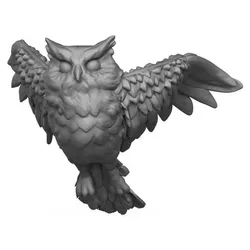 Flying Owl Bird 3D Print Model