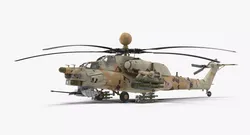 Mi-28N Desert Low-poly 3D model