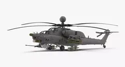 Mi-28N Gray Low-poly 3D model