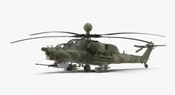 Mi-28N Green Low-poly 3D model