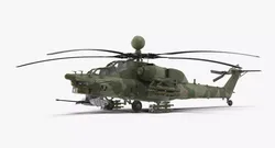 Mi-28N Green Low-poly 3D model