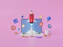 Pencil rocket startup 3D model