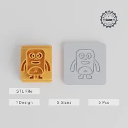Rectangle Monster Stamp Tile Set, 5 Motif Sizes, Perfect for Clay, Cookies & Fondant