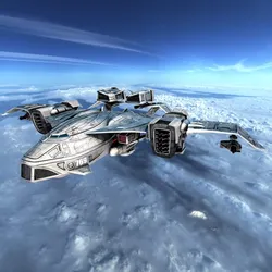 Sci-fy Dropship Low-poly 3D model