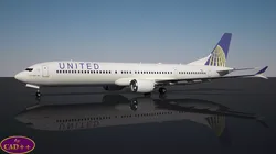 United Airlines 737 MAX-10 Low-poly 3D model