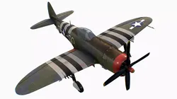 United States fighter aircraft Republic P-47 Thunderbolt Low-poly 3D model