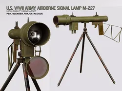 US WWII Army Airborne Signal Lamp M 227 Low-poly 3D model