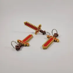 3D Minecraft sword keychain