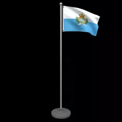 Animated Flag Of San Marino 3D model