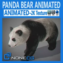 Animated Panda Bear Low-poly 3D model