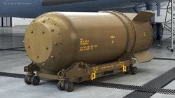 B41 Nuclear Bomb with Airplane Cart 3D model