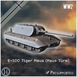 E-100 Tiger Maus (Maus Türm) Entwicklung super-heavy tank - Germany Eastern Western Berlin What If Alternate history protype Alternate Events WWII