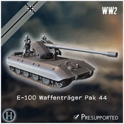 E-100 Waffenträger 128mm Pak 44 Entwicklung tank destroyer - Germany Eastern Western Berlin What If Alternate history protype Alternate Events WWII
