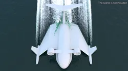 Flying Ship Concept White Color 3D model