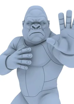 Grumpy Monkey  Sculpture  Gorilla Warrior Designer  3D print model