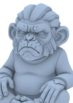 Grumpy Monkey  Sculpture  Gorilla Warrior Designer  3D print model