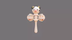 Low Poly Cow Baby Rattle Toy Low-poly 3D model