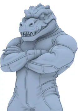 Monster Crocodile Warrior Animal Reptile Figure Designer Bust  3D print model